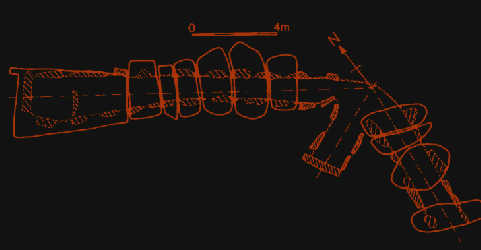 Skizze  des Langgrabes Pierres-Plates